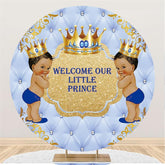 Runden Funkeln Gloden Blau Prinz Baby Dusche Hintergrund